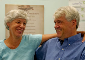 Catherine and Peter Whitehouse combined their expertise to establish The Intergenerational School, a public charter school in Cleveland that brings senior citizens into elementary classrooms to work with young students for mutual benefit.