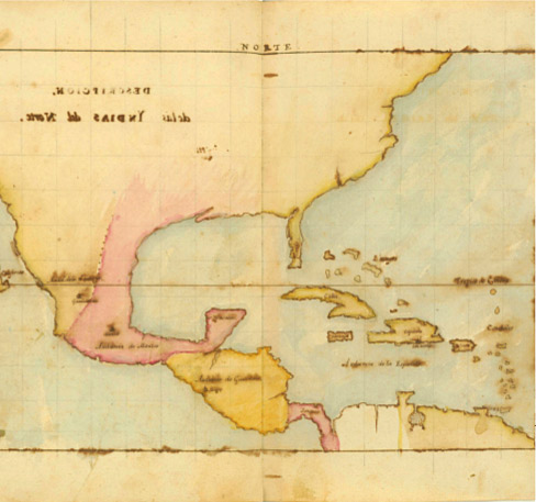 To improve maps of the New World, like this one created by Juan Lopez de Velasco, the Spanish needed to determine longitude. (John Carter Brown Library, Brown University)